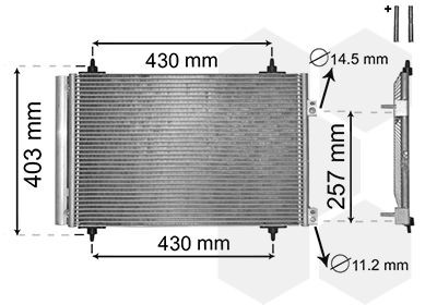 09005231 VAN Wezel Radiador de aparelho de ar condicionado